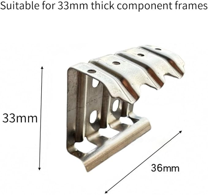 304 Stainless Steel Photovoltaic Water Guide Clips for Solar Panels, Self-Cleaning Drainage Design to Prevent Water Accumulation and Reduce Maintenance Effort, 50pcs (33mm)