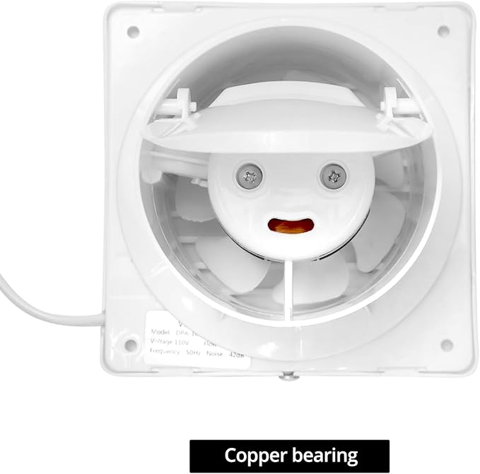 QWORK 4 Inch Wall-Mounted Exhaust Fan, 12W Efficiency, ABS Construction, Pull Cord Switch, Anti-Backflow Check Valve, Ideal for Bathroom Vents, Grow Tents, Kitchens, and More