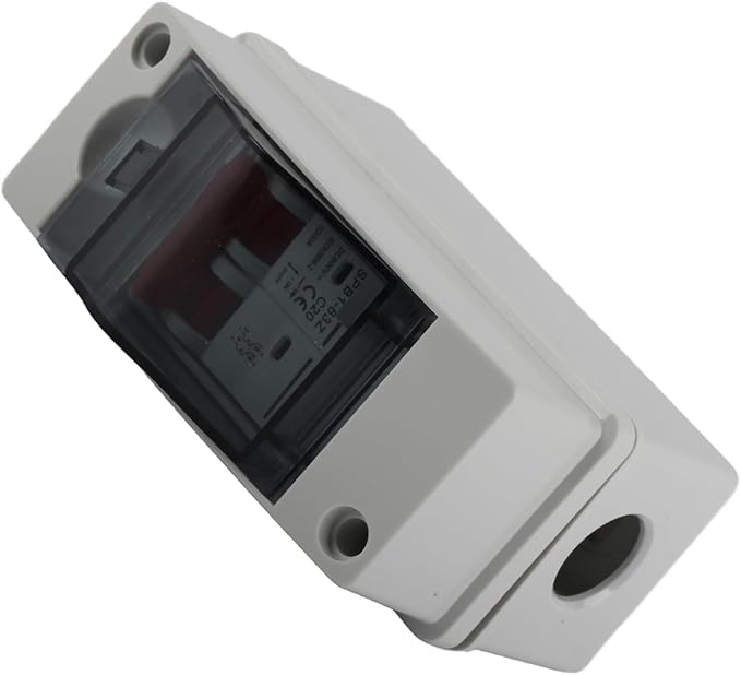 Miniature Circuit Breaker Solar DC Isolator Switch 20A for Outdoor Photovoltaic PV Solar Panels Disconnect IP65 DIN Rail Enclosure RV Breaker Box DC500V