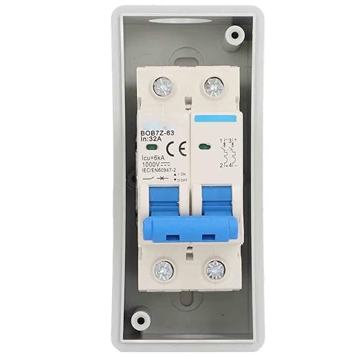 2P 32A 1000V DC Circuit Breaker, 6KA IP65 Waterproof DC Isolator Switch Solar Disconnect Switch for Solar Panel PV System Solar Panels Switch Panel Solar Panel Disconnect Switch