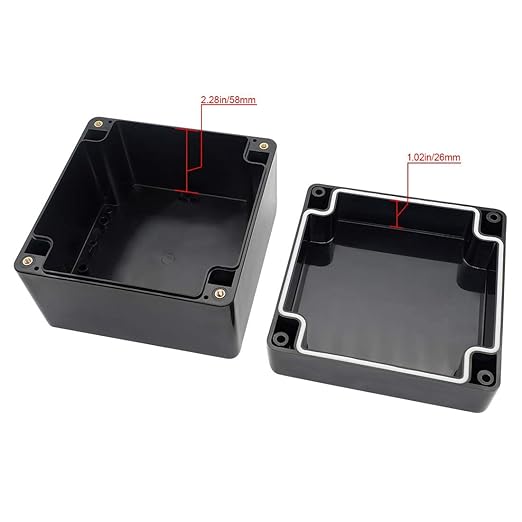 LeMotech Project Box ABS Plastic IP65 Waterproof Dustproof Electrical Junction Box Outdoor Enclosure for Electronics Black 4.7 x 4.7 x 3.5 inch(120 x 120 x 90 mm)(Pack of 2)
