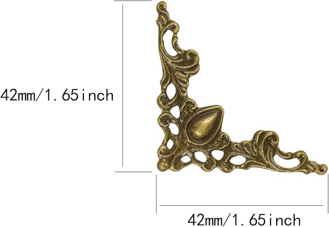 50 Pcs Corner Protector Guard Edge Cover, Book Scrapbooking Corner Protector Corner Decorative Protector Cover for Desk Case Box (Bronze)