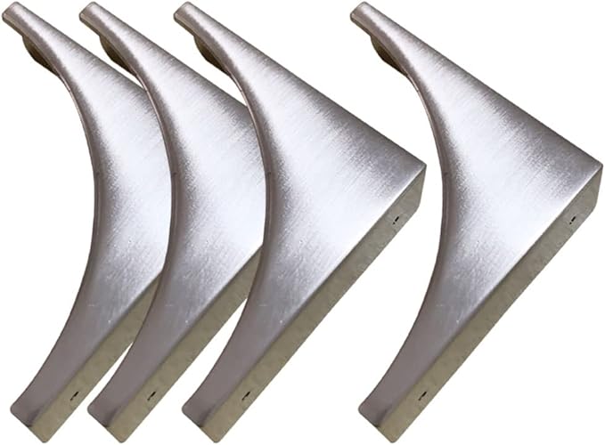 Corner Guards, Metal Corner Protectors for Furniture, Vintage Decorative Corner Guards for Box Table Doors Wood Furniture Edge Cover Safety Guard Pack of 4 Brushed Silver Finish Corner