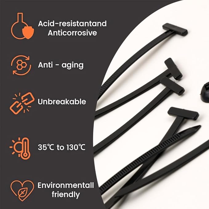 50pcs Nylon Universal Cable Tie Buckle – Heavy Duty Self-Locking Zip Ties With Pin & Button Design, Plastic Cable Ties Tool, UV Resistant Wire Ties for Car Daily Repair