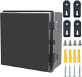 Junction Box, Hinged Black Cover IP67 Waterproof ABS Project Box with Mounting Plate Electrical Box Enclosure with Wall Bracket 11.8 x 11.8 x 6.7inch(300x300x170mm)
