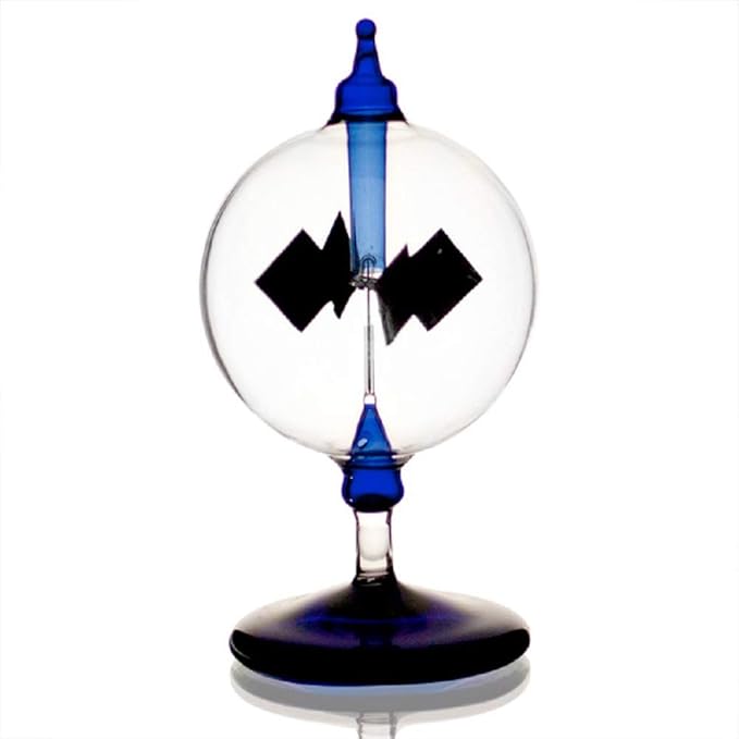 Solar Crookes Radiometer Glass Windmill Handmade for Party Home Decoration Gift Blue S