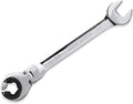 LOSCHEN】1PCS 1/2 Open Flex-Head Ratcheting Wrench, SAE Ratcheting Spanner with 72 Teeth, Chrome Vanadium Steel Tubing Ratchet Spanner