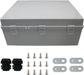 MAKERELE Large Outdoor Electrical Box Junction Plastic Waterproof Lockable IP67 Plastic Electric Box Enclosure with Hinged Cover with Mounting Plate and 1" NPT*2(19.7"*15.7"*7.9")