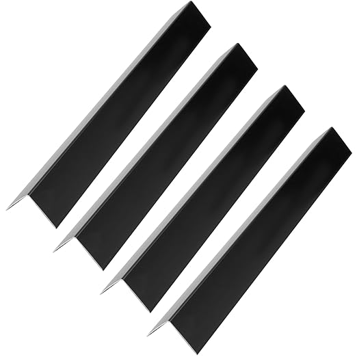 LC LICTOP Aluminum Corner Guards, Metal Angle Stock, Peel and Stick L Shaped Wall Door Frame, Cabinet Protectors Edge Trim Molding, 13.8in L x 1.55in W x 0.07in T, 4Pcs Black