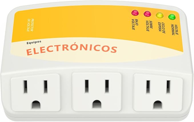 Refrigerator Surge Protector, Malictele 3 Outlet Voltage Protector Home Appliances 120V 12A Voltage Brownouts Plug Outlet for Fridge TV Air Conditioners Surge Protector 1440 Watts -1 Pack