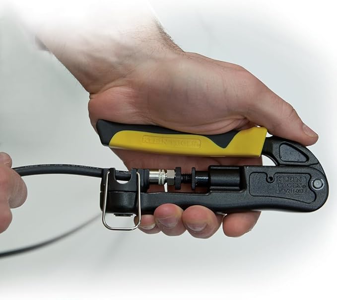 Klein Tools VDV211-063 Compression Crimper, Wire and Coaxial Crimper for Indoor and Outdoor Cabling