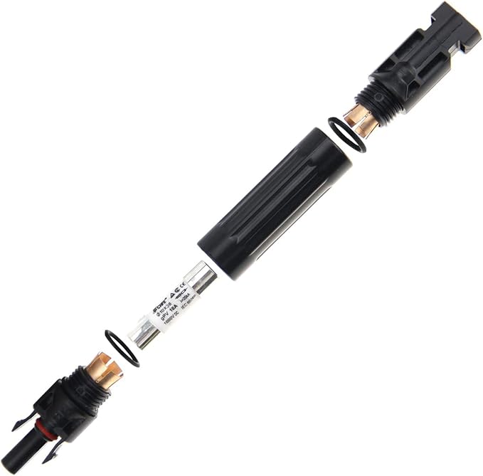ZOOKOTO 2PCS Solar Panel PV Connector with Built in 25A Fuse Waterproof Solar Panel Cable Connector