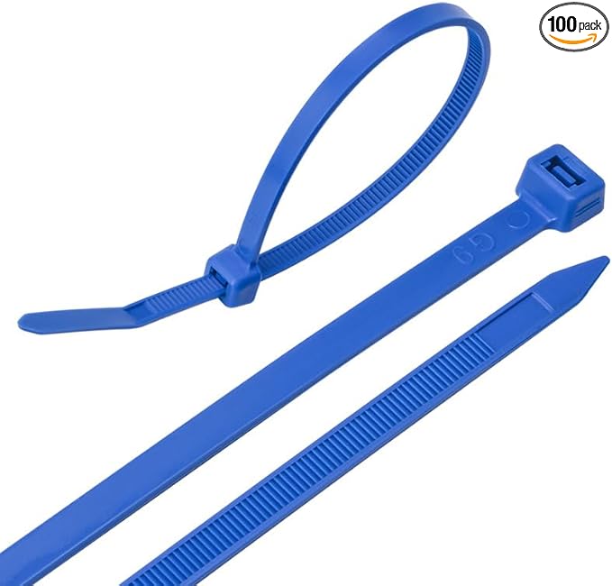 8" Tefzel Zip Tie,ETFE Cable ties,High Temp Zip Tie Blue,Chemical Resistan for Demanding Industrial Applications (Pack of 100)