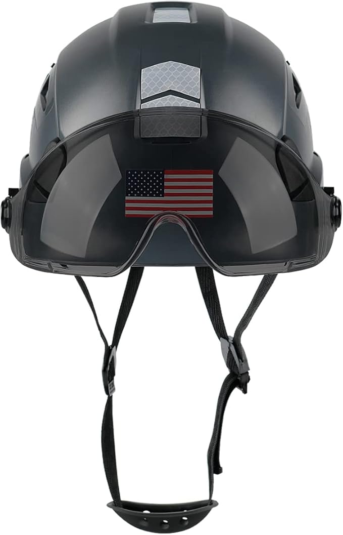 GREEN DEVIL Safety Helmet Hard Hat with Visor Chinstrap Adjustable Lightweight Vented ABS Work Helmet for Men and Women 6-Point Suspension ANSI Z89.1 Approved Ideal for Industrial & Construction