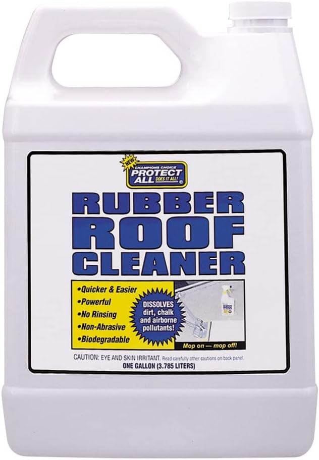 Protect All RV Rubber Roof Cleaner - Non-Toxic, Non-Abrasive RV roof detergent 1 Gallon - Protect All 67128 , White