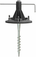 Gama Sonic 10 in. Solar Lamp Post Installation Kit with EZ-Anchor In-Ground Auger and Built-in Leveling Tool, Black, 30001