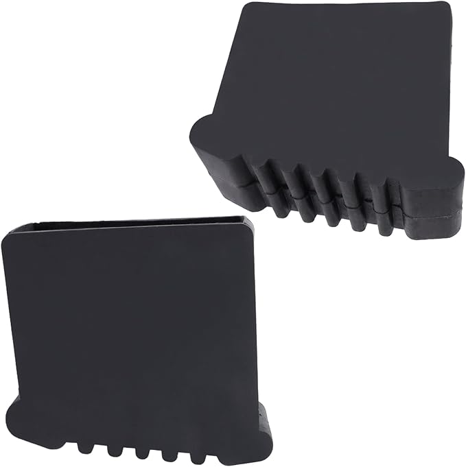 Geesatis 2Pcs Non-Slip Folding Ladder Feet Mat,Rubber Pads Covers Ladder Foot Pads,Anti-Skid Ladder Leg Cushion Bumper,1.2x2.9 Inch (Black)