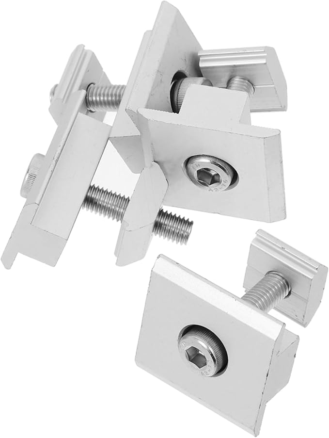 4pcs Solar Panel Mounting Hardware Aluminum Alloy Mid Clamps Solar Panel Bracket Mounting Clips for Flat Roof