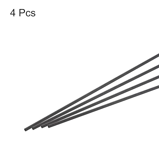 MECCANIXITY Carbon Fiber Rod, 1.5mm x 100mm Carbon Rod Bar for RC Plane DIY Craft Kite Wing Tube Quadcopter Arm Repair Pack of 4
