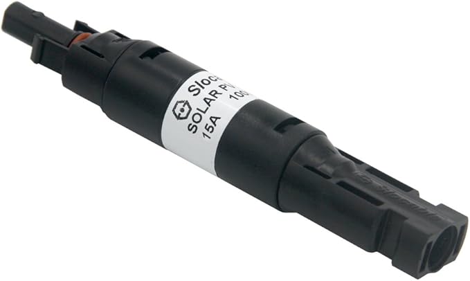 ZOOKOTO 15A Solar Panel PV In-Line Fuse Holder w/ Fuse Photovoltaic Connectors 1000V Waterproof 15 Amps