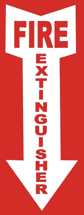 Fire Extinguisher Sign Magnet 4.125 x 10.75 in. Weather Resistant.