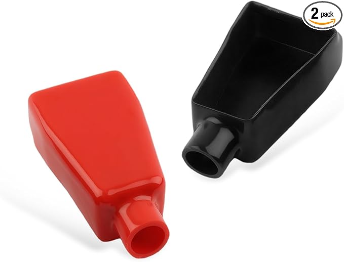 2 PCS Battery Terminal Covers, Positive and Negative Terminal Insulating Protector Cover, Flexible Terminal Cable Covers Replacement for Automotive Battery, Car Accessories