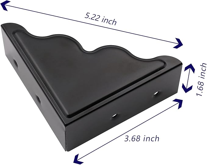 3.74inch Metal Corner Protectors Decorative Desk Box Corner Protector Desk Case Edge Cover Guard Furniture Corner Pack of 4
