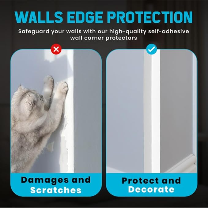 Proflex Wall Corner Protector - White Textured 1-1/2 inch x 36 inch - Pack of 6 - Self Adhesive Corner Guards for Walls Edge Protection – Easy to Apply – No Tools Needed