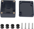 Project Box ABS Black Electrical Boxes IP67 Outdoor Waterproof Box Electronic Junction Box Power Enclosure with Cable Glands for DIY Project 2.5 x 2.3 x 1.38inch(63x58x35mm)