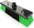 11" Nylon Bristle Brush Head for Superlite Water Fed Poles, Firm Bristles with 2 Brass Nozzles, Fits Standard Threaded Poles for High Reach Window and Solar Panel Cleaning, Spotless Clean