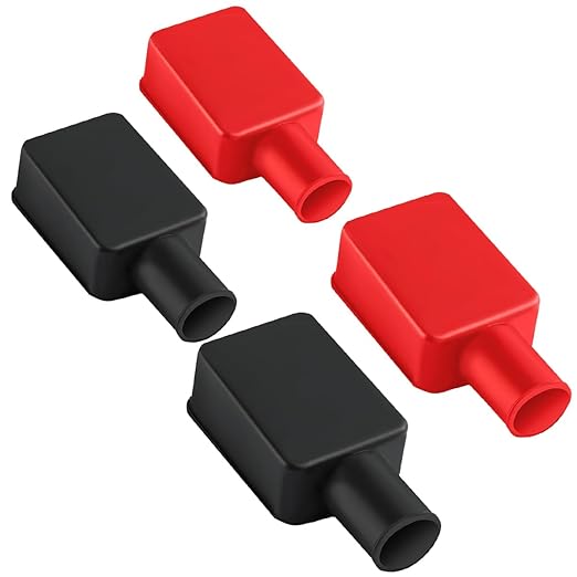 Battery Terminal Cover Flexible Positive and Negative Battery Terminal Protectors Car Insulating Battery Cover Red and Black Top Post Cap for Car Motorcycle Truck 4pcs