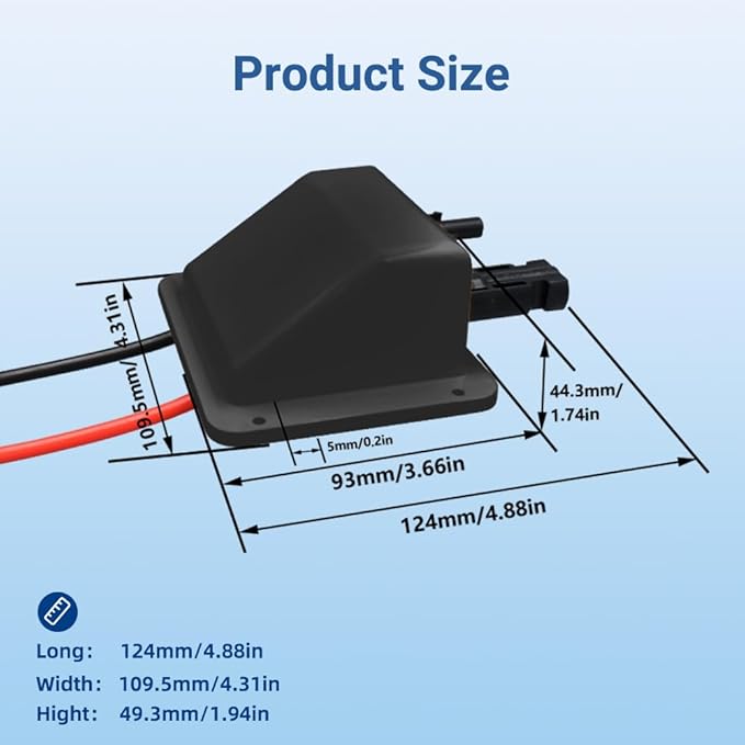 Solar Cable Entry Gland, Dual Cable Entry Housing with 1m 6mm² Solar Extension Cable Connector, Solar Junction Box, UV Resistancefor Solar Project on Rv, Boat,Camper（3.28ft, 10awg