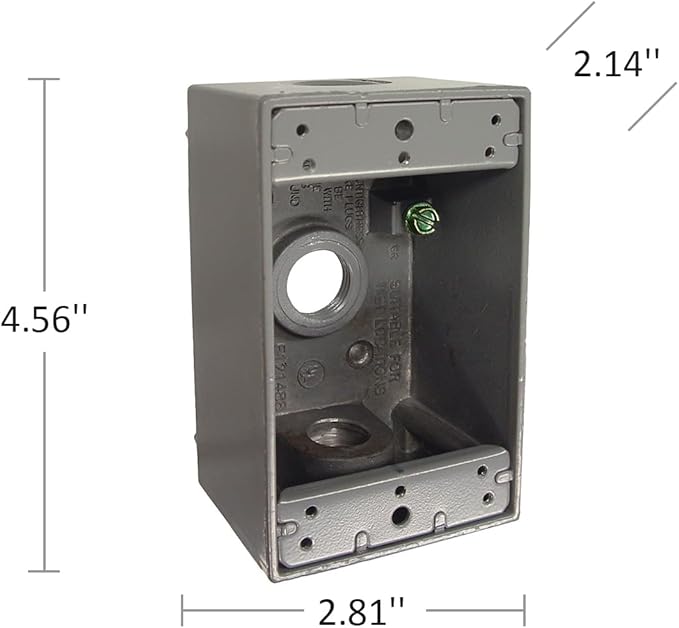 Hubbell-Bell 5320-0 Single Gang 3-1/2-Inch Outlets Weatherproof Box Gray