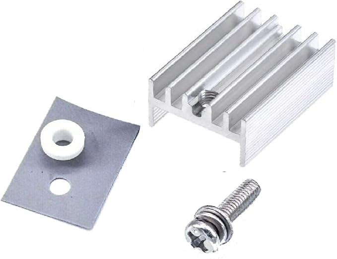 Easycargo 12 Packs TO-220 Heatsink + Insulator/Mounting Kits for LM317 LM317t L7805 L7812 L78XX Voltage Regulator, IRF Z44N 3205 520N 630 1404 MOSFET Transistor (20mm x 15mm x 10mm) (Silver 12 Pack)