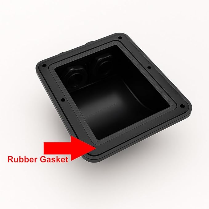 Black Waterproof Solar Cable Entry Gland, Double Cable Entry Gland for All Cable Types 6mm² to 12mm² for Solar Panels on RV Camper Van Travel Trailer Boat Cabin (Pack of 2)