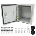 Steel Electrical Junction Box,12 * 10 * 6 in Waterproof & Dustproof Electrical Junction Box,Outdoor Metal Electrical Box with Lock(300 * 250 * 150mm)