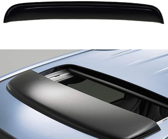 38inch 980mm Universal Fit Rain Snow Guard Sun Roof Wind Deflector,1pcs Tape-On Dark Smoke Tint Auto Moonroof Window Visor RN98