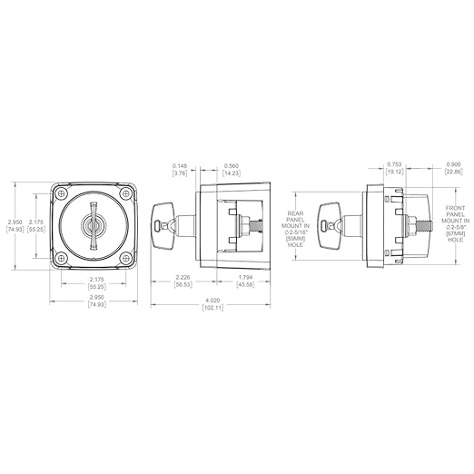 Blue Sea Systems On/Off Battery Isolator Switch With Locking Key, Red, 6005 m‑Series