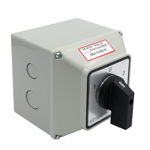 125A Rotary Changeover Switch with Master Switch Exterior Box, 660V 3 Position 2 Phase 8 Terminals, Universal Selector Switch Enclosure Box IP65 125/D202.2D