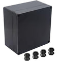 Junction Box IP65 Waterproof ABS Plastic Electrical Project Case Power Junction Boxes, Project Box with 4 PCS M16 Cable Glands 6.30x6.30x3.54 inch (160 x 160 x90 mm)