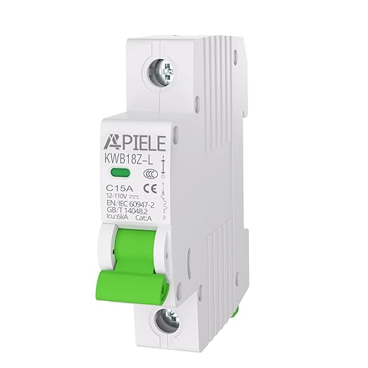 Miniature Circuit Breakers DC 12-110V, 16A 1Pole Circuit Breaker for Solar Photovoltaic Systems, Battery Power Systems, DIN Rail Mount DC Disconnect Switch (1P-16A)
