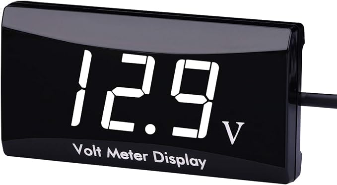 DC 12V Car Digital Voltmeter Gauge - AIMILAR LED Display Voltage Volt Meter for Car Motorcycle (White)