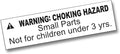 ASTM Compliant 1,000 Warning Labels Small Parts Choking Hazard Stickers Not for Children Under 3 Years 1 Roll of 1.5" x 0.4" Adhesive Labels (White Background/Black Text)