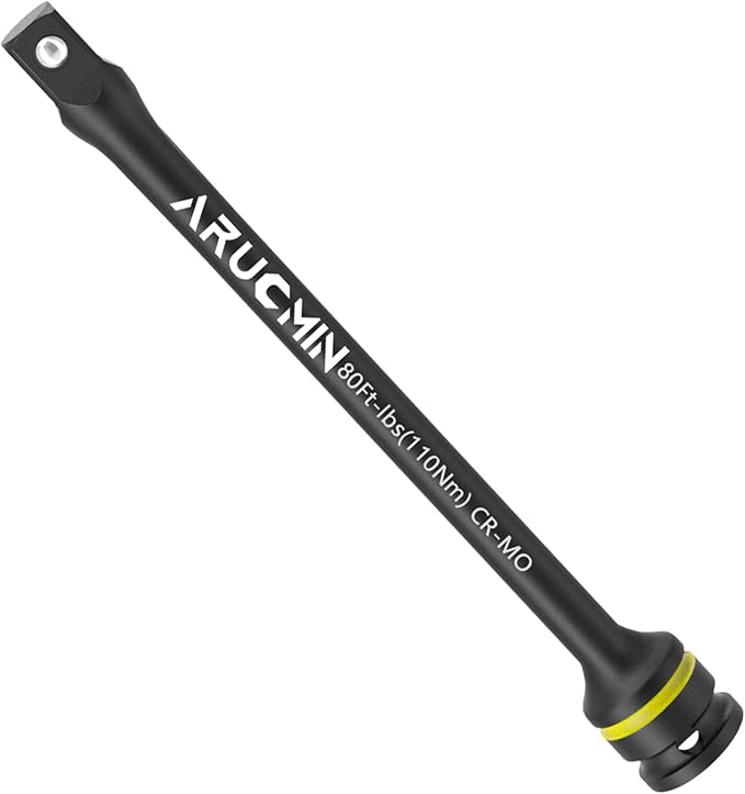 1/2" Drive 80 Ft-Lbs Torque Limiting Extension Bar, 8 Inch Color-Coded Lug Nut Torque Sticks