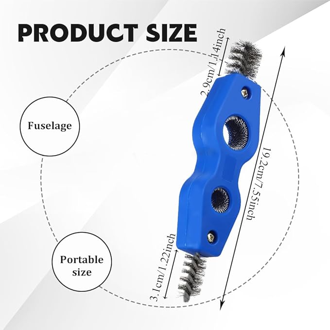 4 in 1 Car Battery Cleaning Brush, Battery Terminal Brush, Anti-Rust Auto Battery Cleaner with Steel Wire, Car Accessories Vehicle Machine Parts Cleaning Tools Fit for Auto Marine (Blue)