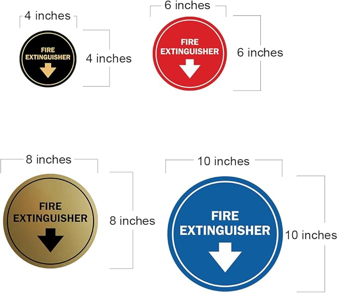 Signs ByLITA Circle Fire Extinguisher Sign (Black/Silver) - Medium