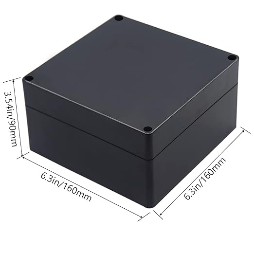 Junction Box IP65 Waterproof ABS Plastic Electrical Project Case Power Junction Boxes, Project Box with 4 PCS M16 Cable Glands 6.30x6.30x3.54 inch (160 x 160 x90 mm)