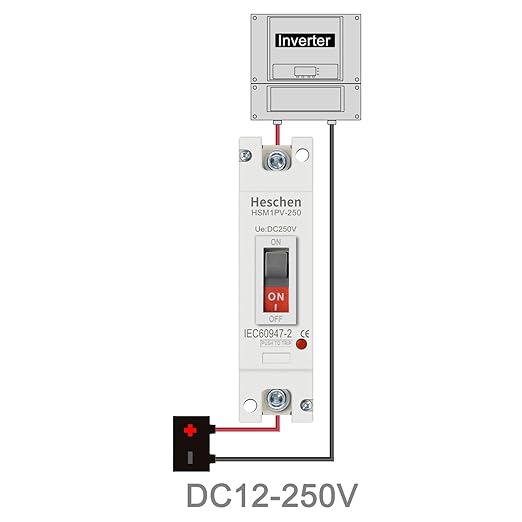 Heschen DC Molded Case Circuit Breaker MCCB, 1 Poles, DC 250V, Photovoltaic Circuit Breaker, for Solar PV System Solar Panels Grid System (125A HSM1PV-250)