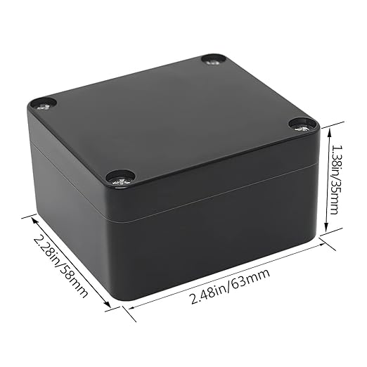 LeMotech Electrical Box ABS Plastic Project Box IP65 Waterproof Junction Box Project Case Universal Enclosure for Electronics Black 2.48x 2.28x 1.37 inch(63x58x35mm)(Pack of 1)