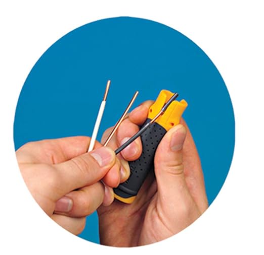 IDEAL Electrical 45-025 Lil Ripper Stripper Wire Stripper w/Slitting Blade, V-Notch, Flat Blade Clip